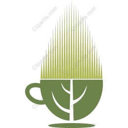 Green Coffee Cup with Plant