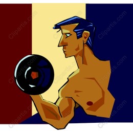 Dynamic Muscular Man Weightlifting