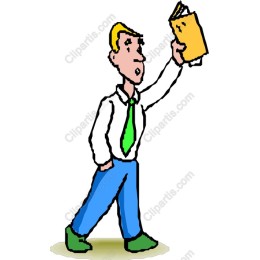 Motivated Character Holding Folder