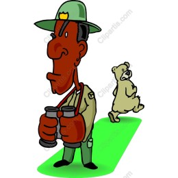 Humorous Park Ranger & Bear