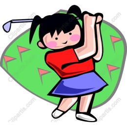Cute Girl Golfing