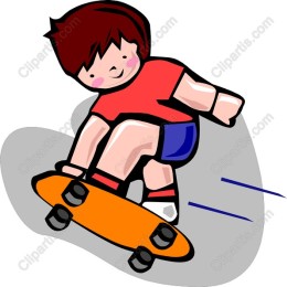 Playful Skateboarding Boy