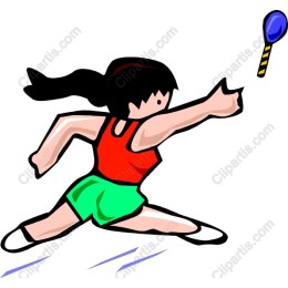 Energetic Girl Throwing Spear