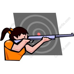 Dynamic Girl Aiming Rifle