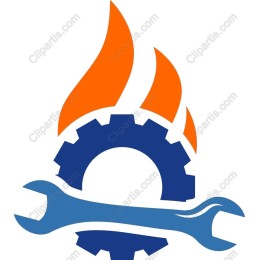 Fiery Gear and Wrench