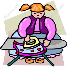 Charming of a Young Girl Ironing