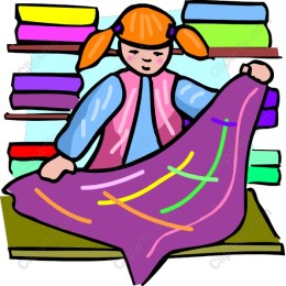 Cheerful Girl with Fabric