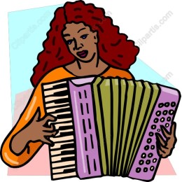 Vibrant Accordion Playing Woman