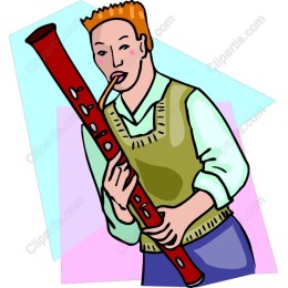 Vibrant Musician Playing Woodwind Instrument