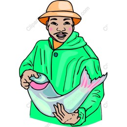 Fisherman Holding Catch