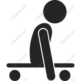 Seated Figure on Skateboard