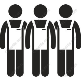 Three Figures in Work Aprons