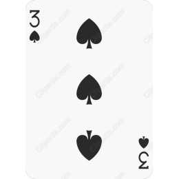 Minimalist 3 of Spades Playing Card