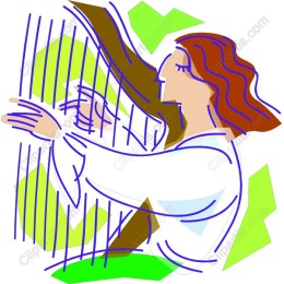 Graceful Harpist