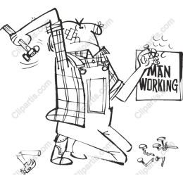 Cartoon Hardworking Man