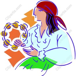 Vibrant Tambourine Player