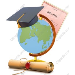Graduating Globe with Diploma