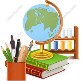 Inspiring Educational with Globe and School Supplies