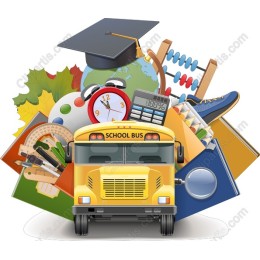 Colorful School Bus Education