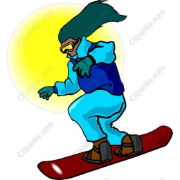 Vibrant Snowboarder Action