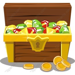 Treasure Chest Full of Gems and Coins
