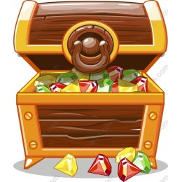 Captivating Treasure Chest with Colorful Gems