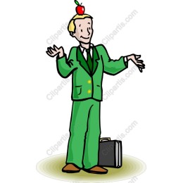 Cheerful Businessman with Apple