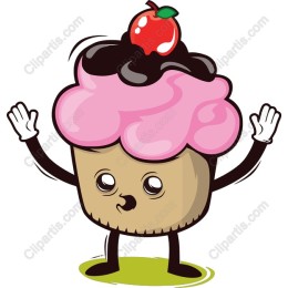 Cheerful Cupcake Character