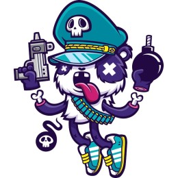 Playful Military Panda
