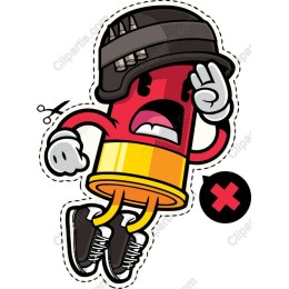 Playful Bullet Character with Helmet