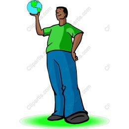 Eco-Friendly Character Holding Globe