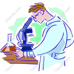 Scientist at Microscope