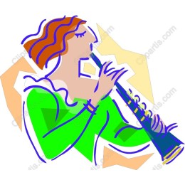 Vibrant Woman Playing Clarinet