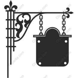 Elegant Vintage Wrought Iron Signboard