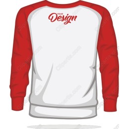 Customizable Red and White Crewneck Sweatshirt