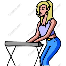 Colorful Musician at Keyboard