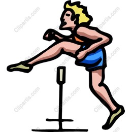 Dynamic Female Athlete Hurdle