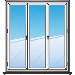 Modern Three-Pane Sliding Window