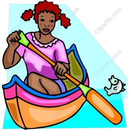 Joyful Girl in Colorful Boat