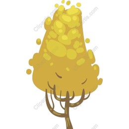 Whimsical Cheerful Yellow Tree