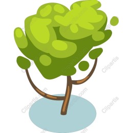 Lush Green Cartoon Tree