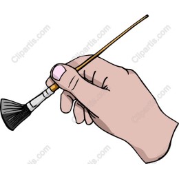 Artistic Hand Holding Brush