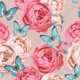 Elegant Floral: Roses & Butterflies