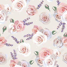Floral Elegance: Roses and Lavender Pattern
