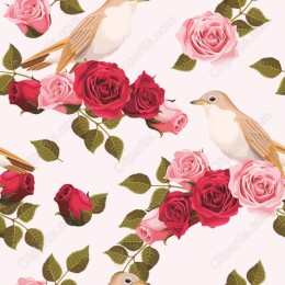 Floral Symphony: Roses and Birds