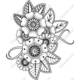 Elegant Floral - Black and White