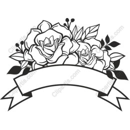 Elegant Roses with Ribbon Banner