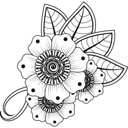 Intricate Floral with Leaves