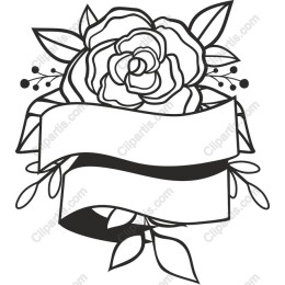 Floral Rose with Banner