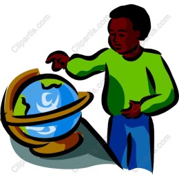 Colorful Child Exploring Globe